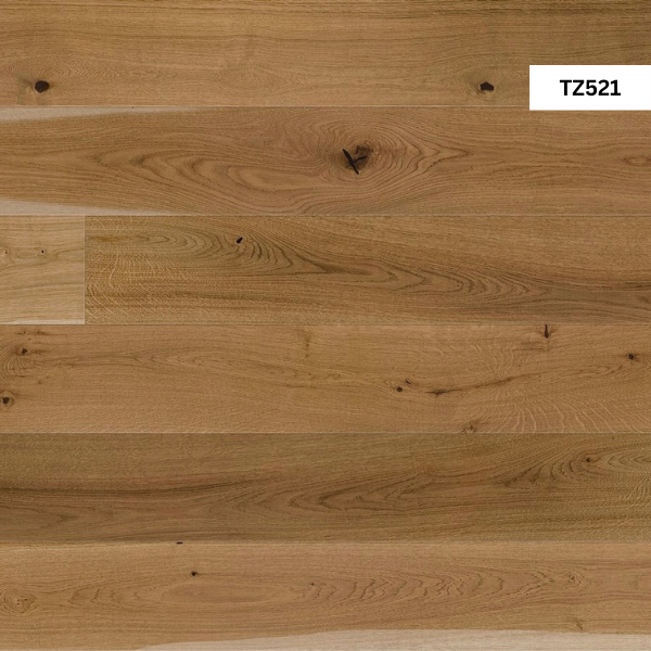 Luxury engineered oak flooring with natural matte finish