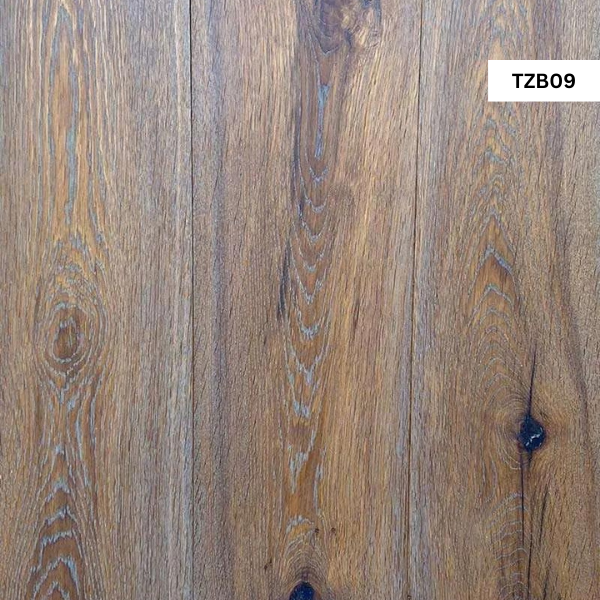 Engineered wood flooring showcasing detailed grain and layered structure