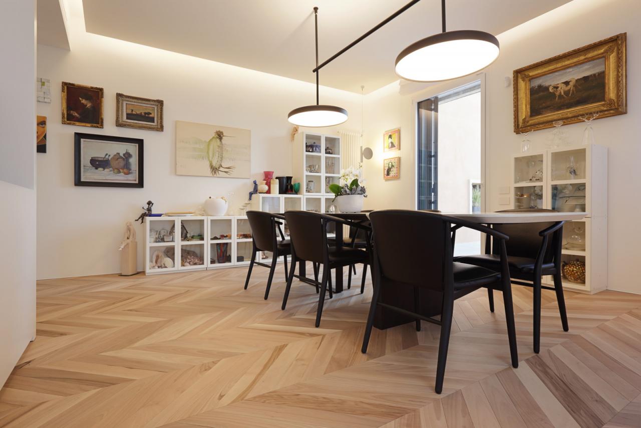 Modern interior featuring premium oak wood flooring and minimalist décor