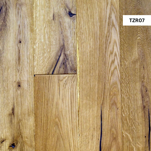 Reclaimed engineered oak wood flooring London with natural aged character
