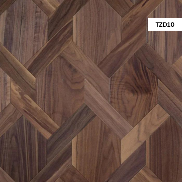 High-end wood flooring design installed in open-plan London