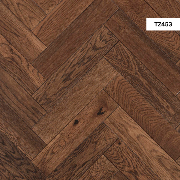 TZ453 Smoked Brushed UV Oiled Herringbone Oak