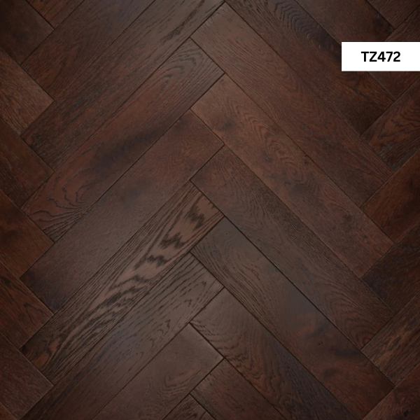 TZ472 Walnut Stain Brushed Matt  Herringbone Oak